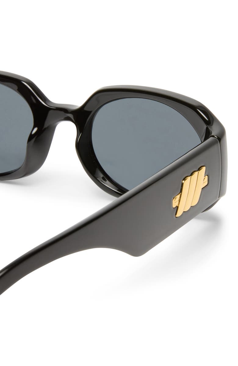 Le Specs Shebang Rectangular Sunglasses, Alternate, color, Black