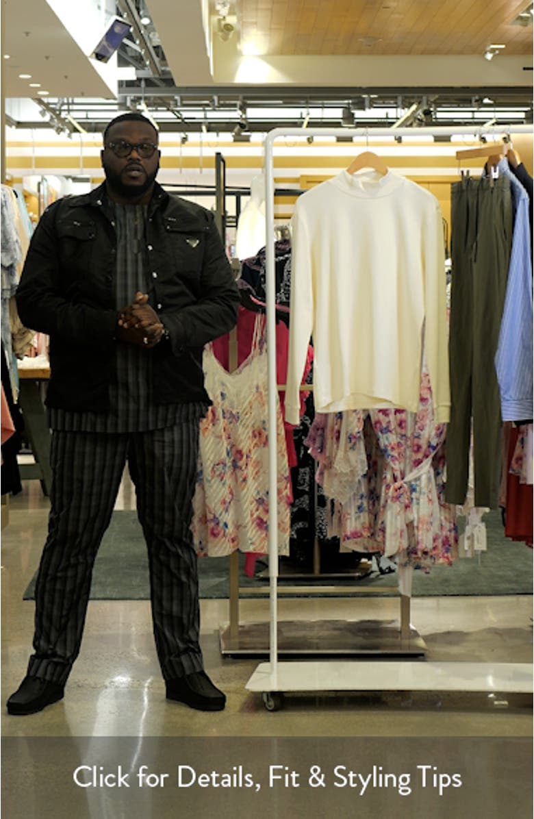 Perkins Mock Neck Stretch Cotton Top, sales video thumbnail