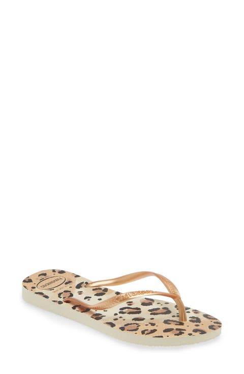 Slim Animal Print Flip Flop (Women)