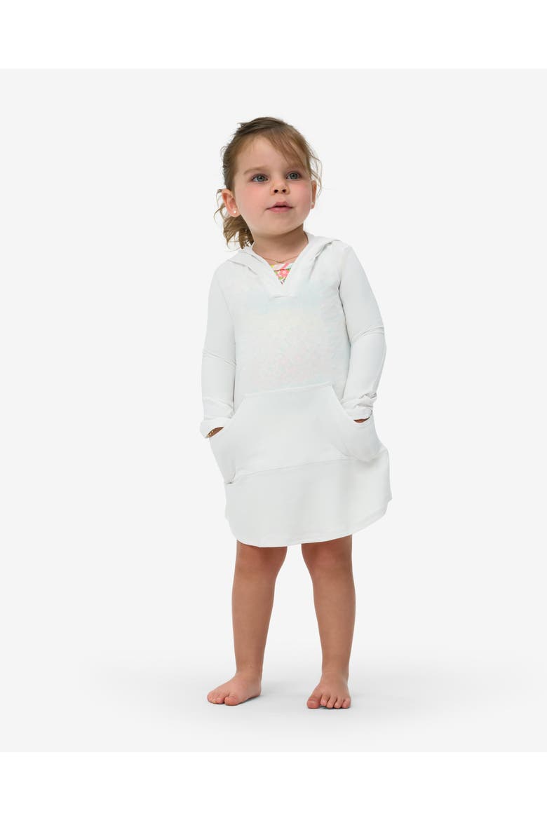Toddler's Long Sleeve Hoodie Dress for Sun and UV Protection, Alternate, color, White