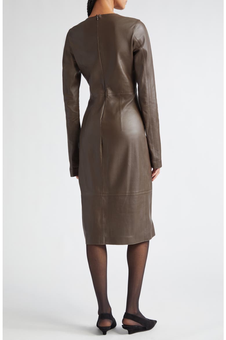 brown leather long dress Make It Sexy Faux Leather Midi Dress - Brown