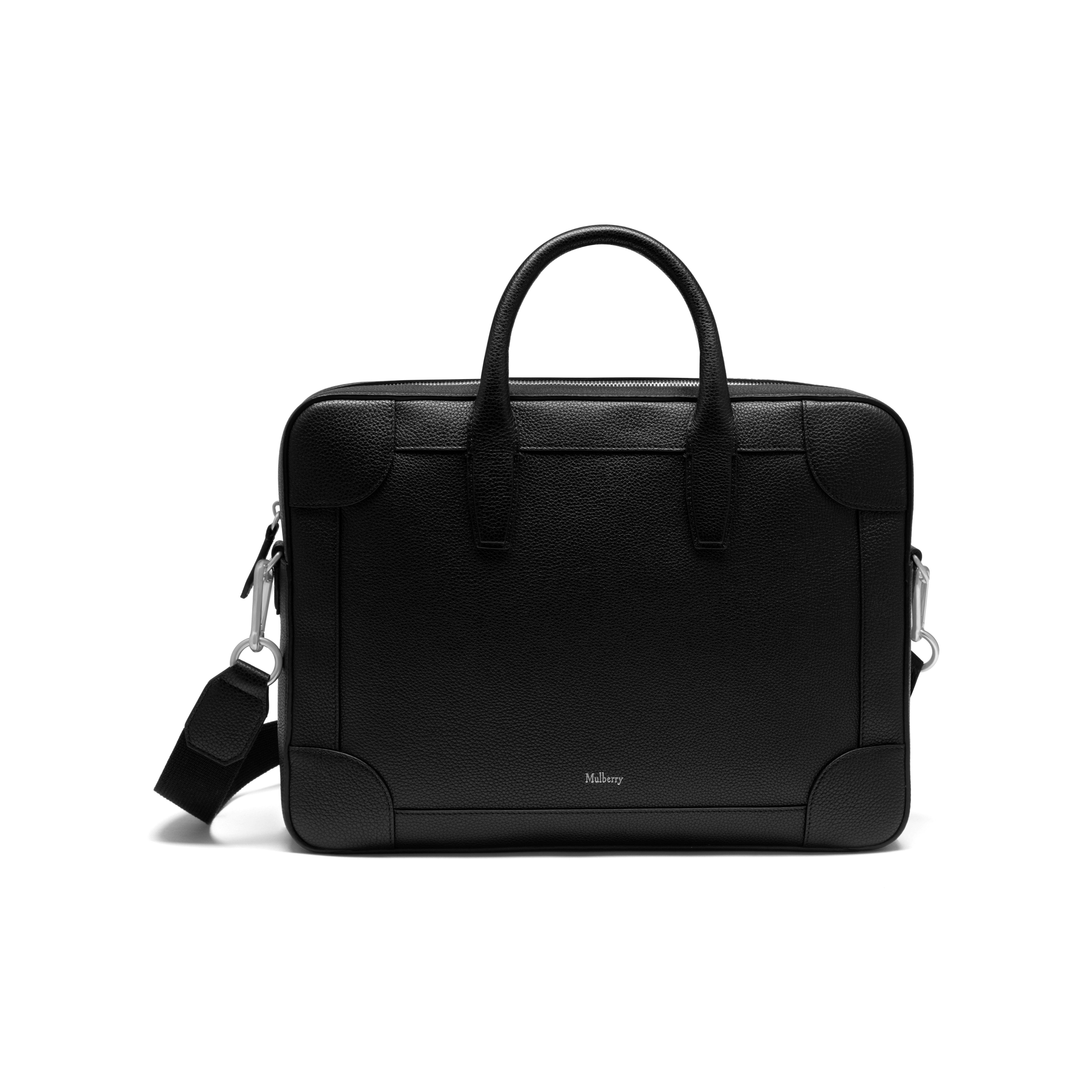 Mulberry Belgrave Leather Briefcase, Main, color, Black