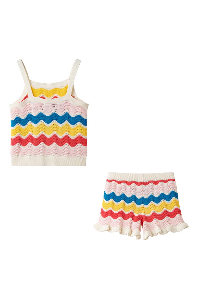 Sunshine Ripple Crochet Top & Shorts Set, Alternate, color, WHA
