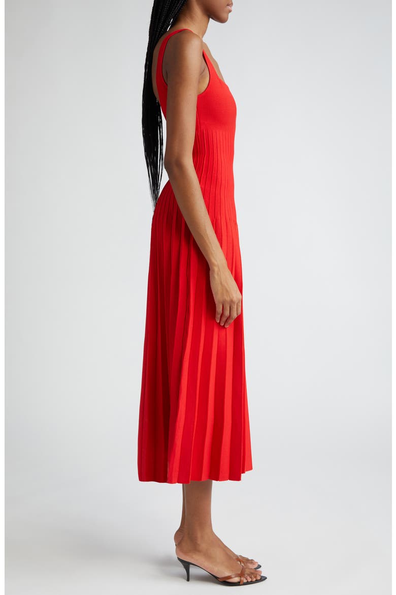 Ellison Pleat Effect Sweater Dress, Alternate, color, RED ROSE