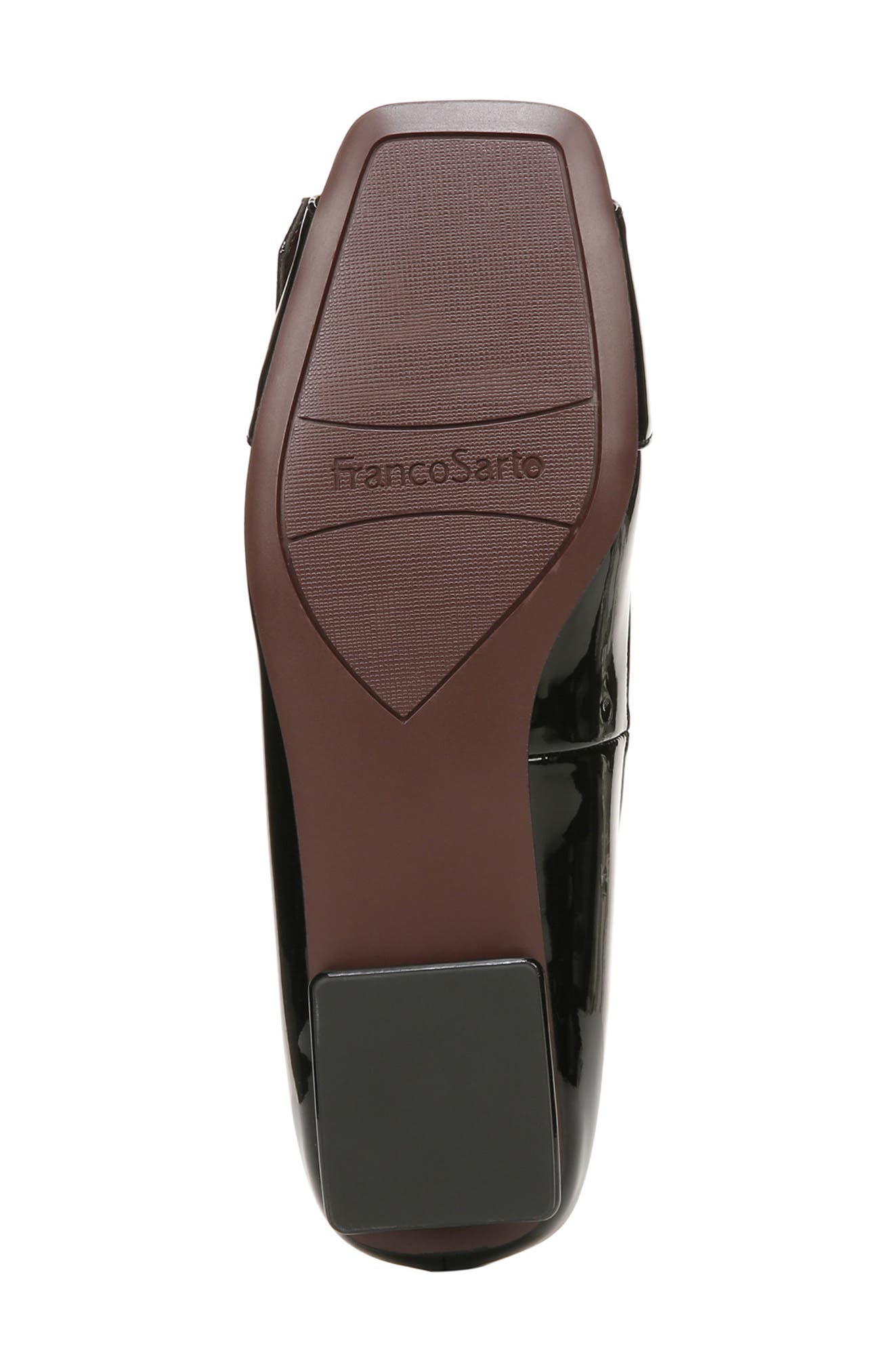 Franco Sarto Tahlia Buckle Square Toe Flat, Alternate, color, Black