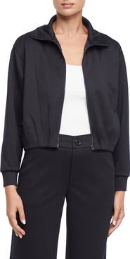 Three Dots Bubble Hem Full Zip Jacket