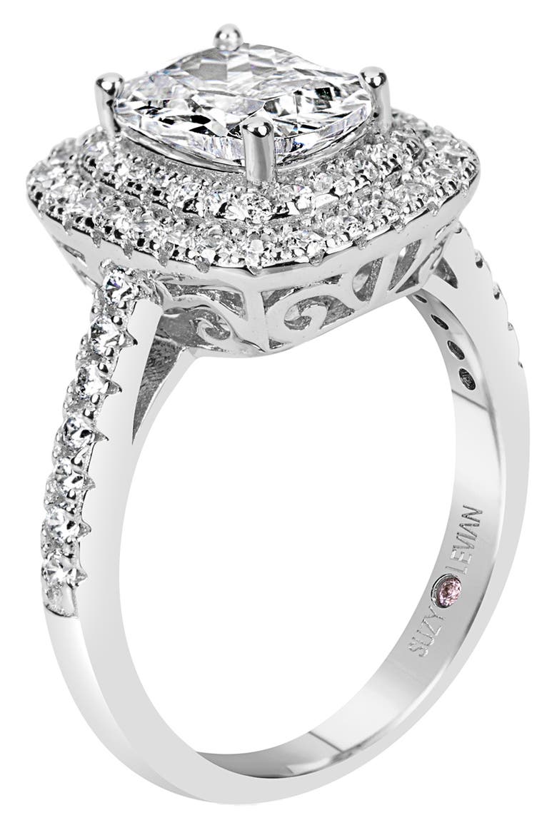 Sterling Silver White CZ Bridal Ring, Alternate, color, WHITE