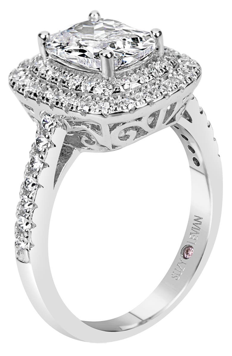 SUZY LEVIAN Sterling Silver White CZ Bridal Ring, Alternate, color, White