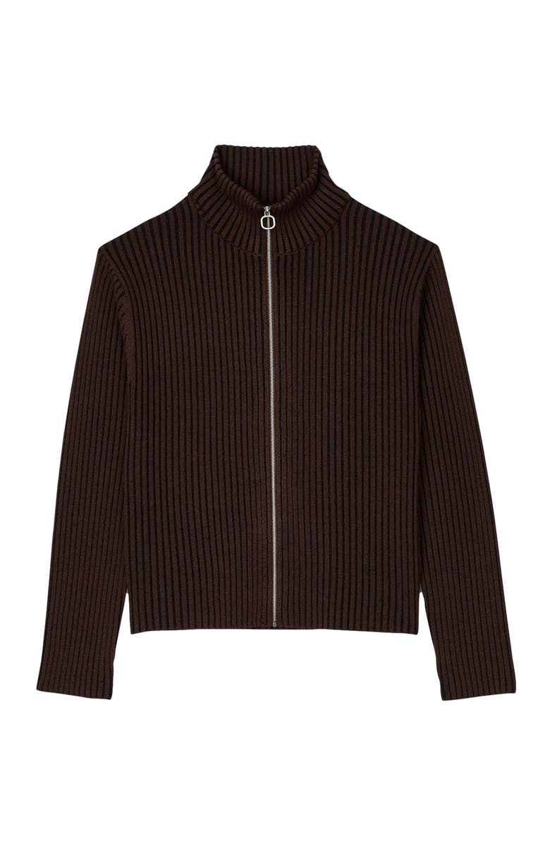 SANDRO Ribbed cardigan, Alternate, color, 