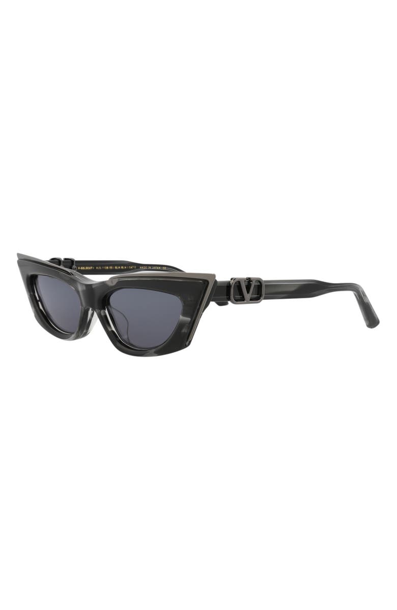 Valentino 55mm Cat Eye Sunglasses, Alternate, color, Black Havana Black Havana Grey