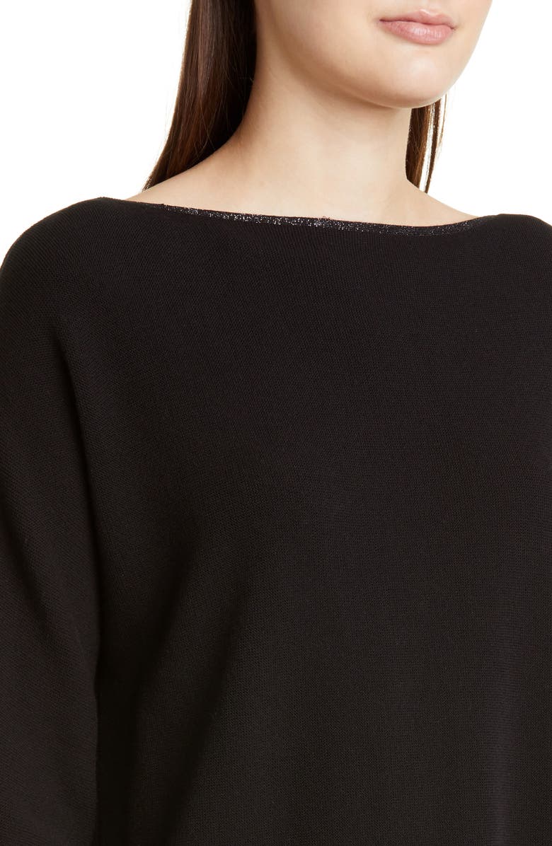 Lafayette 148 New York Glitter Trim Dolman Sweater, Alternate, color, 