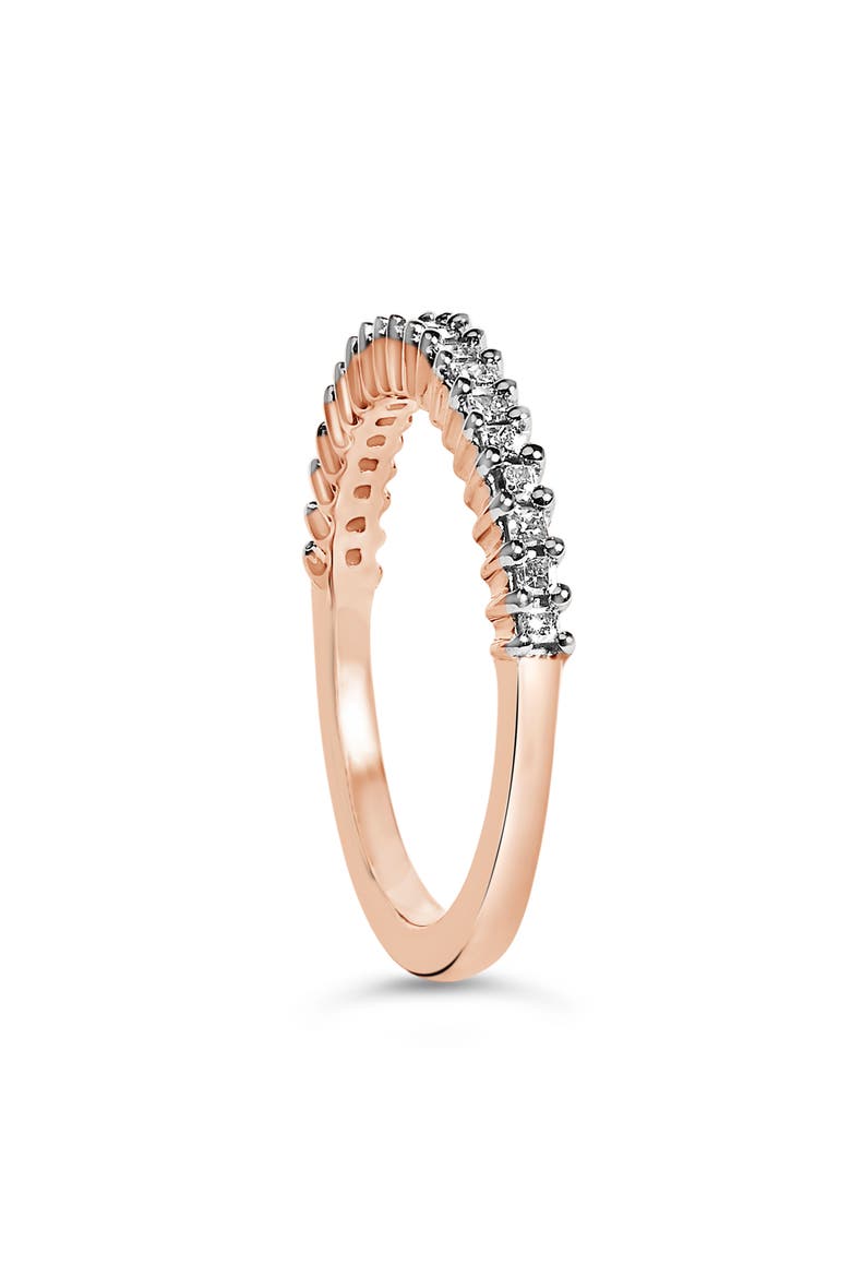10K Rose Gold Plated Sterling Silver 1/3 ctw Diamond Band Ring, Alternate, color, Rose Gold over Silver