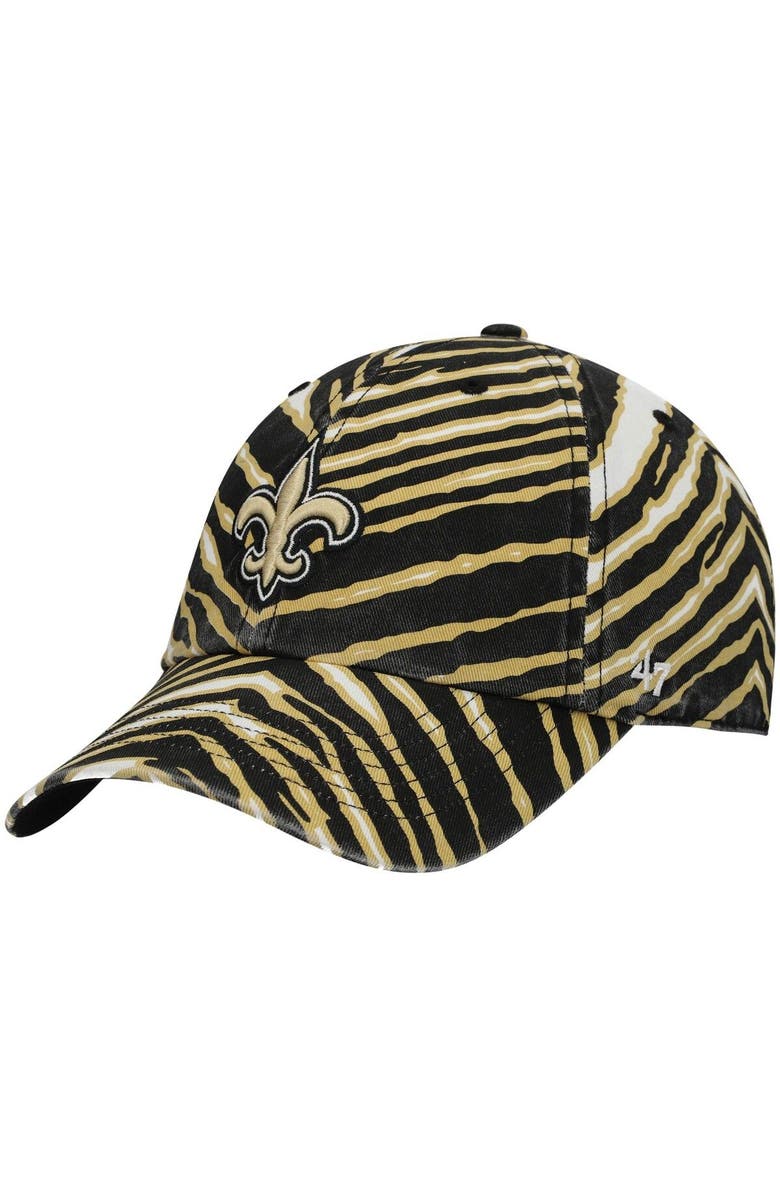 '47 Men's '47 Black New Orleans Saints Zubaz Clean Up Adjustable Hat, Main, color, 