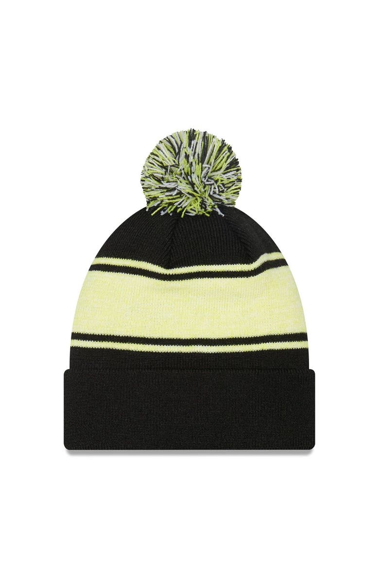 New Era Men's New Era Black Utah Jazz Chilled Cuffed Knit Hat with Pom, Alternate, color, 