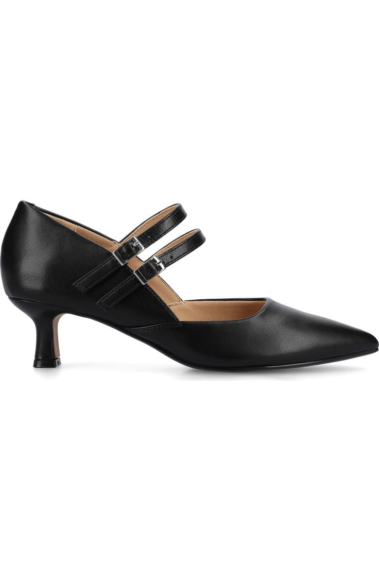 Journee Collection Carnation Kitten Heel Mary Jane Pump - Wide Width Available, Alternate, color, Black