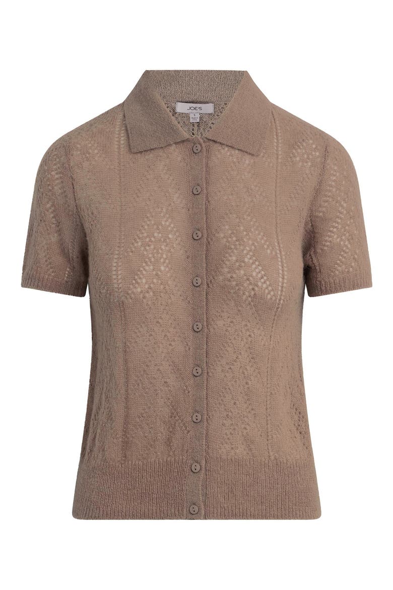 The Davey Open Stitch Short Sleeve Cardigan, Alternate, color, MINK