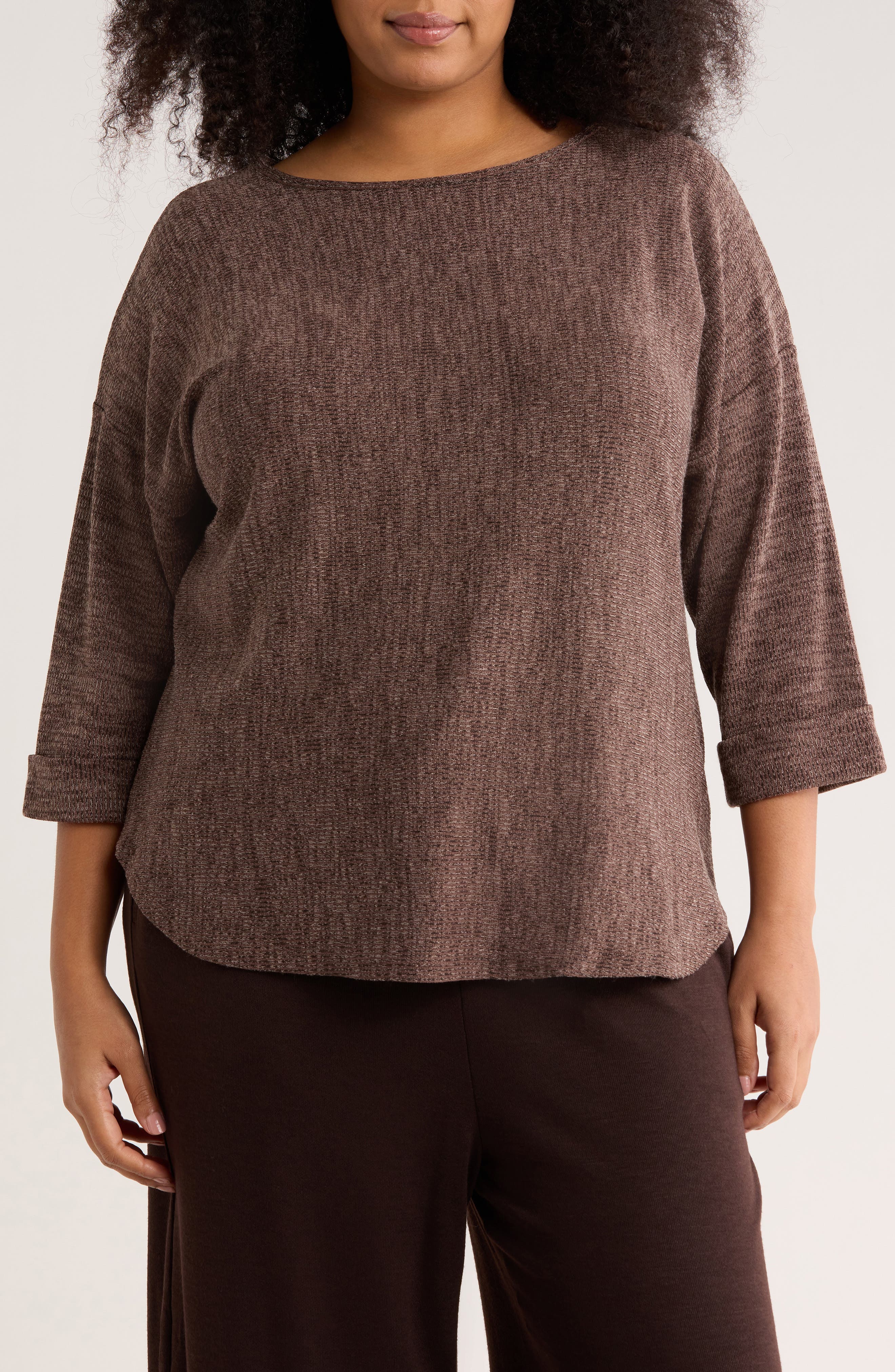 Three-Quarter Sleeve Rib Top - image 3