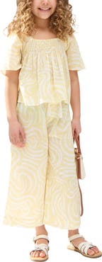 Raffya Kids Nia Shirred Neck Zebra Swirl Print Co-Ords Set
