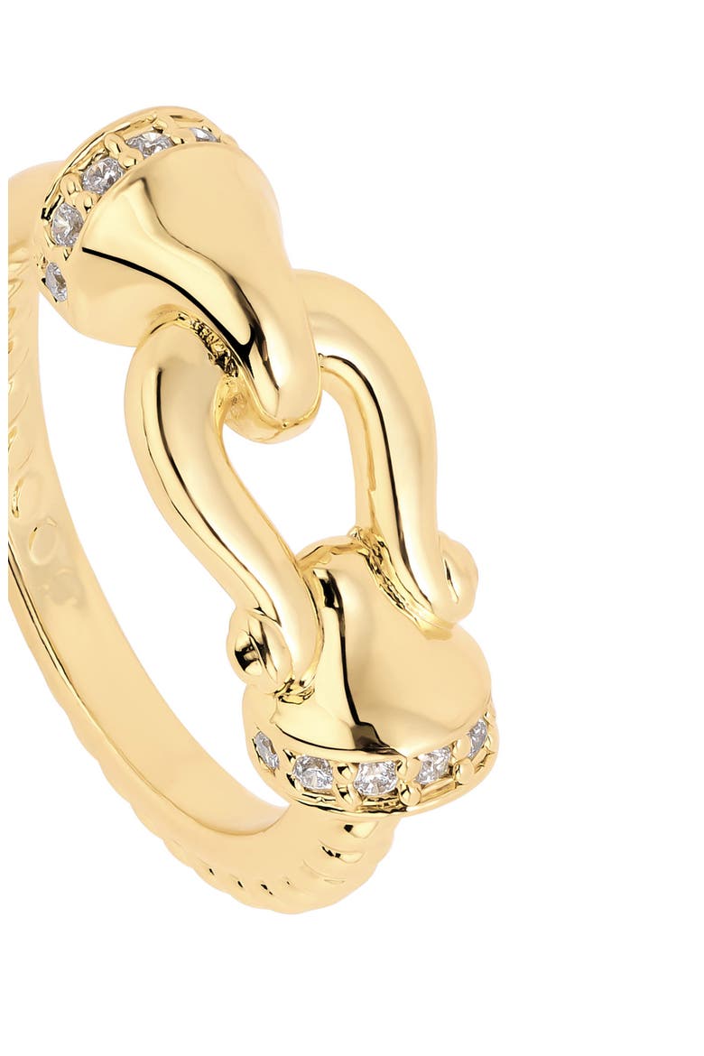 Modern Muse CZ Horse Bit Ring, Alternate, color, GOLD