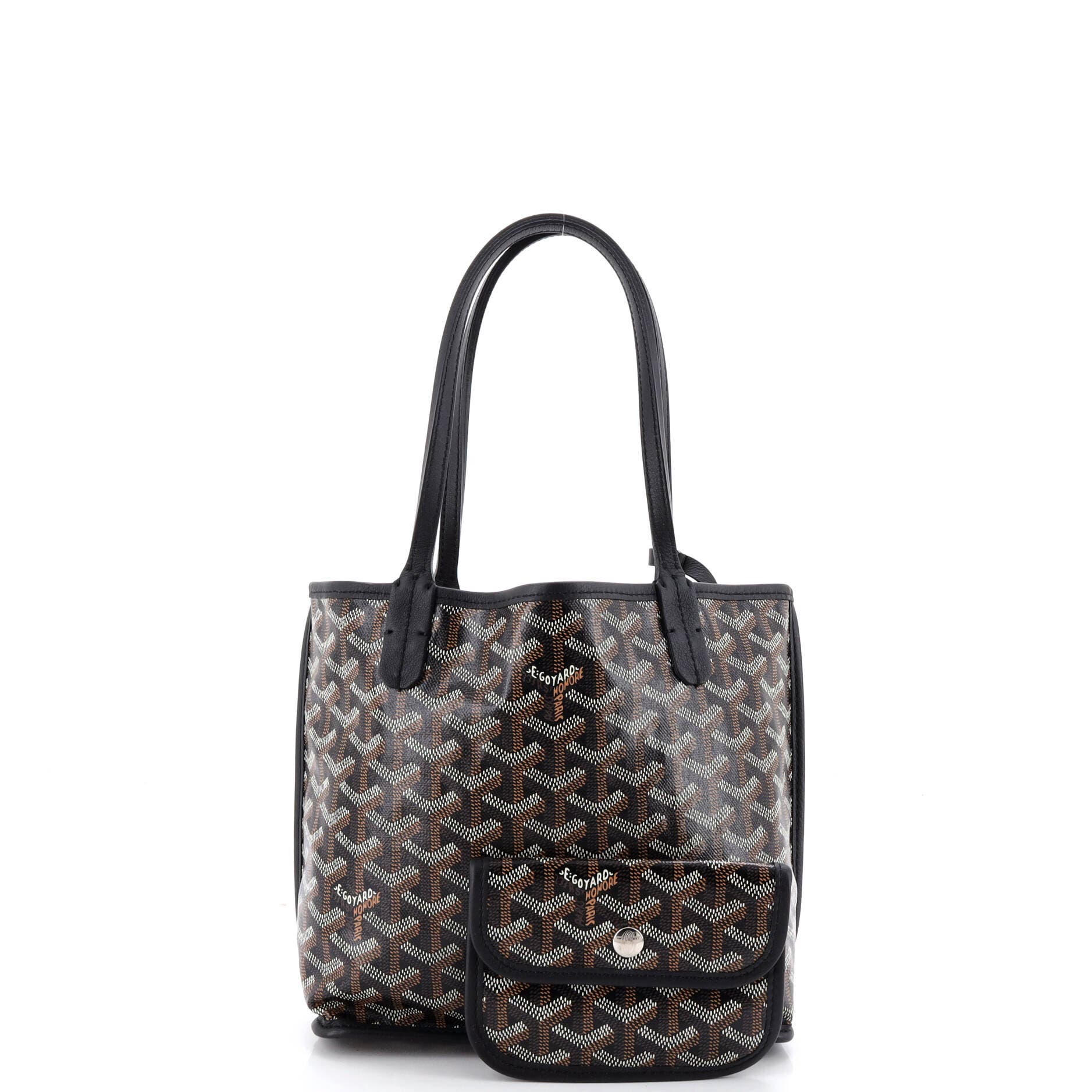 Pre-Owned Goyard Anjou Reversible Tote Coated Canvas Mini, Alternate, color, Black
