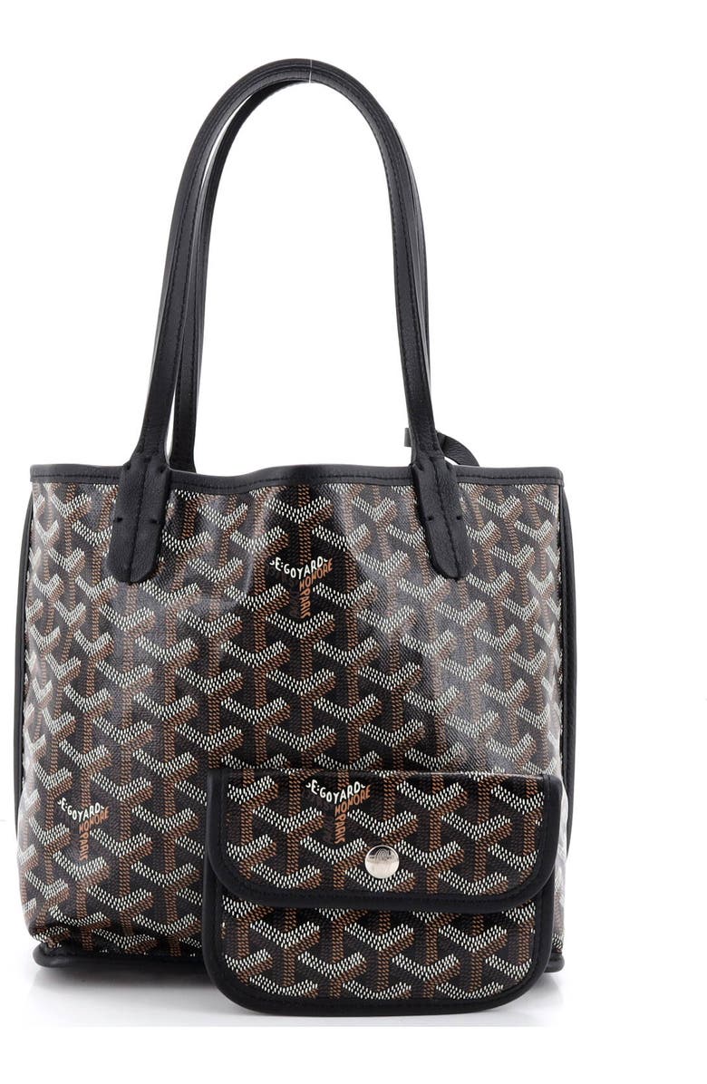 Pre-Owned Goyard Anjou Reversible Tote Coated Canvas Mini, Alternate, color, Black