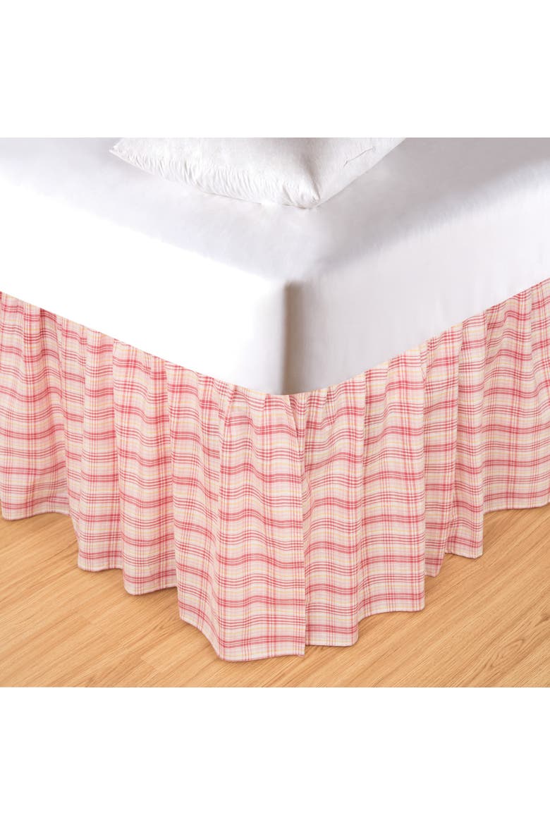 Pink Plaid Bed Skirt, Main, color, Pink