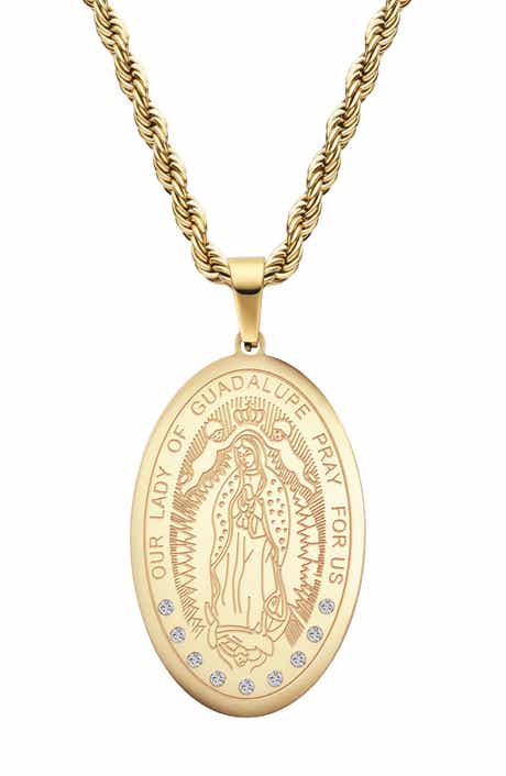 EDFORCE Men's Mary Guadalupe Pendant Necklace