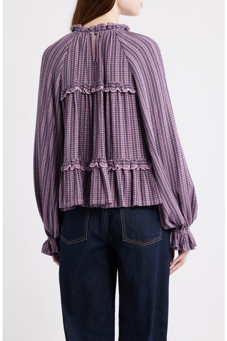 Long Sleeve Plaid Woven Shirt, Alternate, color, NAVY- PURPLE MOLLY PLAID