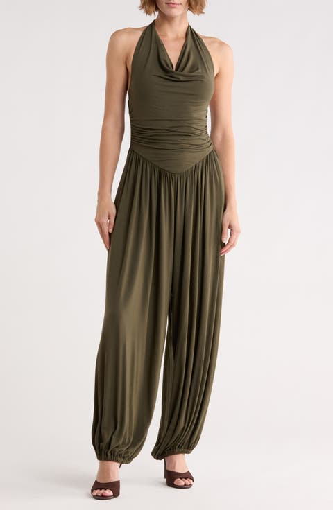 Halter Cowl Neck Jumpsuit