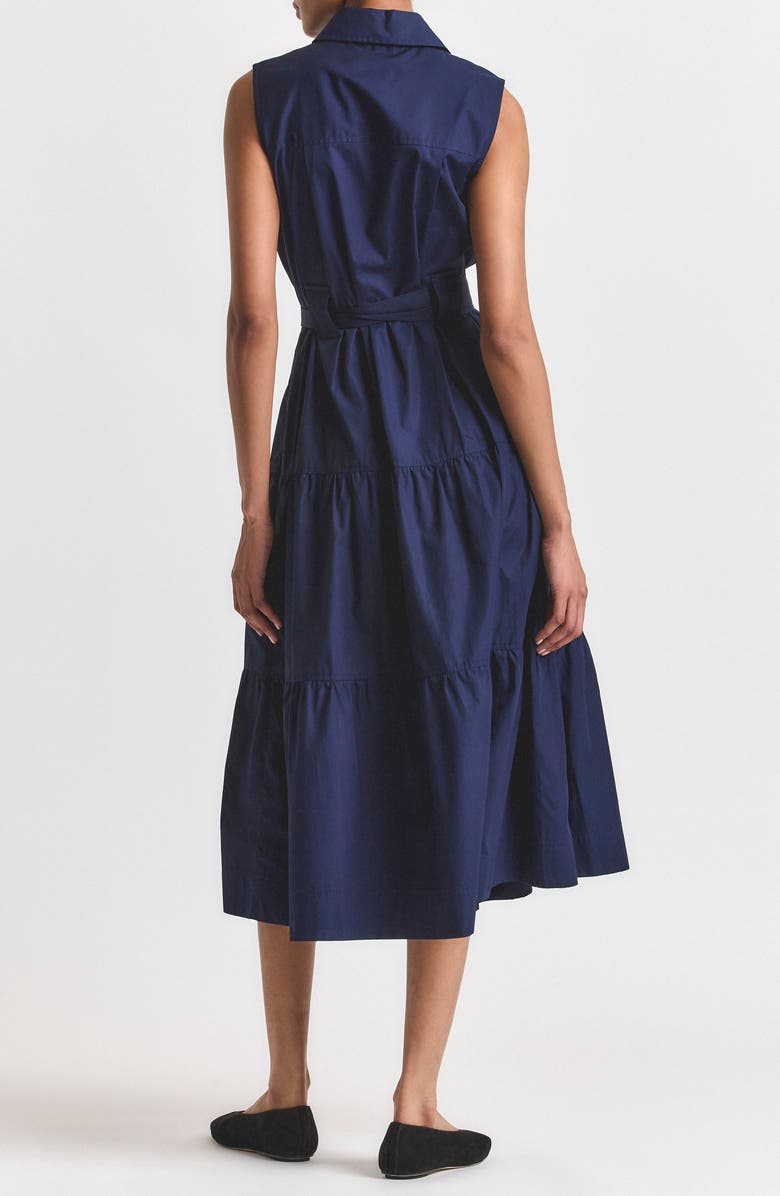 Derek Lam 10 Crosby Florence Sleeveless Shirtdress, Alternate, color, Navy