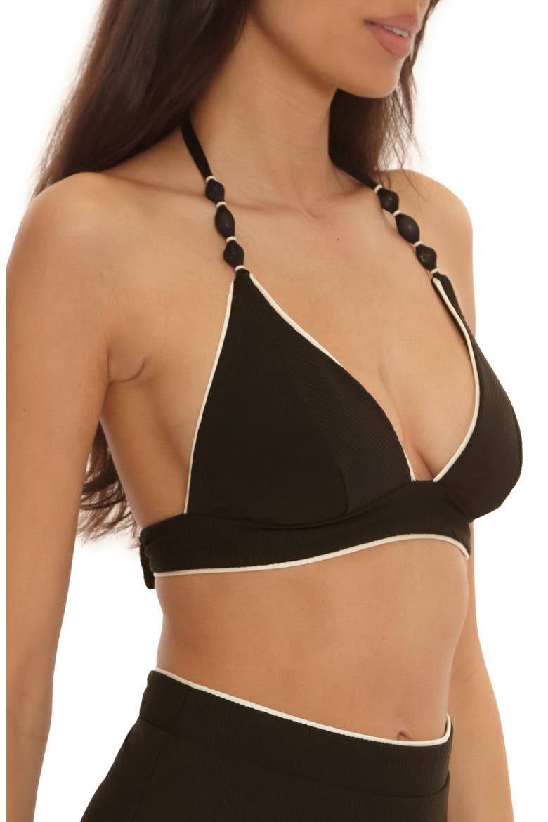 Corinth Triangle Bikini Top, Alternate, color, BLACK/ VANILLA