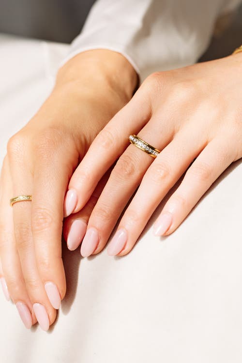Mint & Lily Crystal Statement Spinning Fidget Ring In Metallic