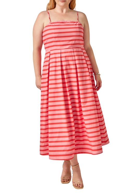 Striped Cotton Midi Dress
