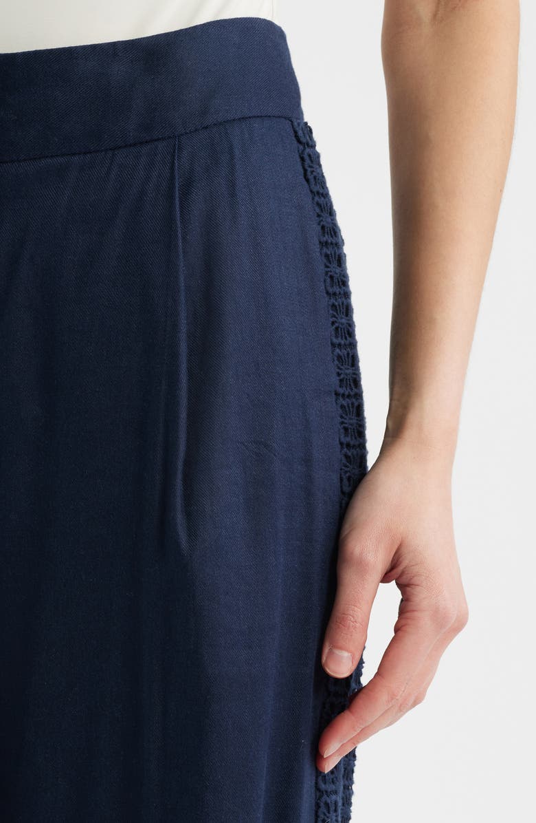 Elie Tahari The Aster Linen Blend Wide Leg Pants, Alternate, color, 