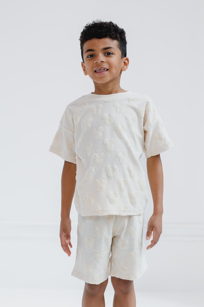 Lion King Simba Boys' Loop Terry 2-Piece T-Shirt and Shorts Set, Alternate, color, Mickey Mouse Birch
