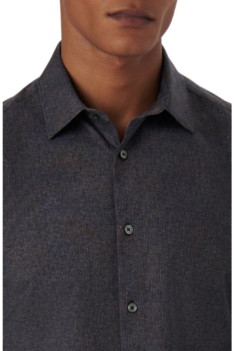 James OoohCotton® Mélange Button-Up Shirt, Alternate, color, BLACK