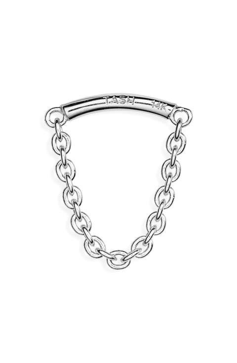 Single Chain Drape Stud Earring