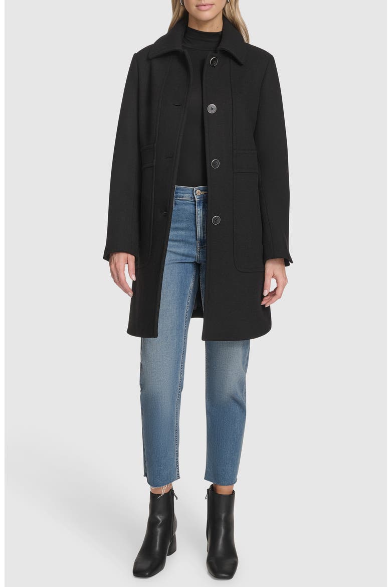 Emmeline Wool Blend Coat, Alternate, color, BLACK