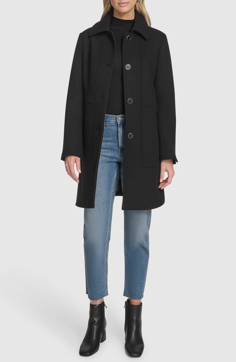 Andrew Marc Emmeline Wool Blend Coat, Alternate, color, Black