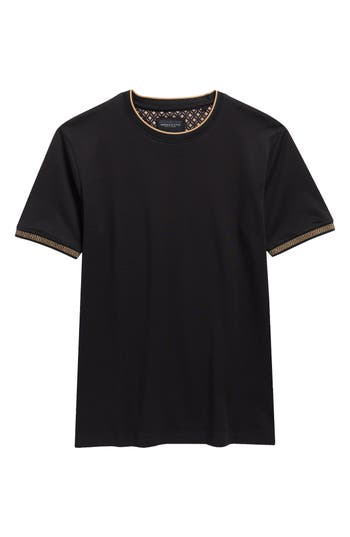 Denim And Flower Kids' Tipped Knit T-shirt In Black