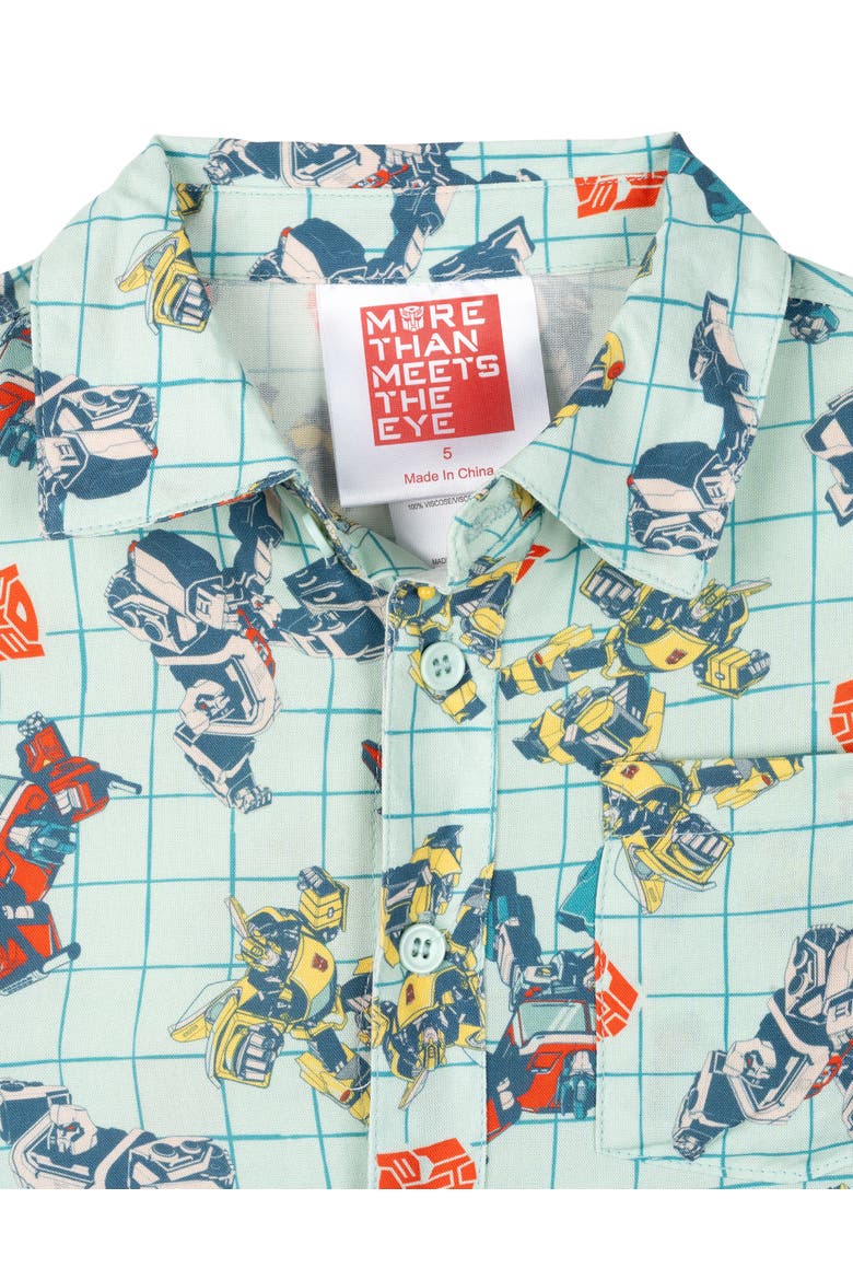 Short Sleeve Button-Down Shirt, Alternate, color, Transformers Blue