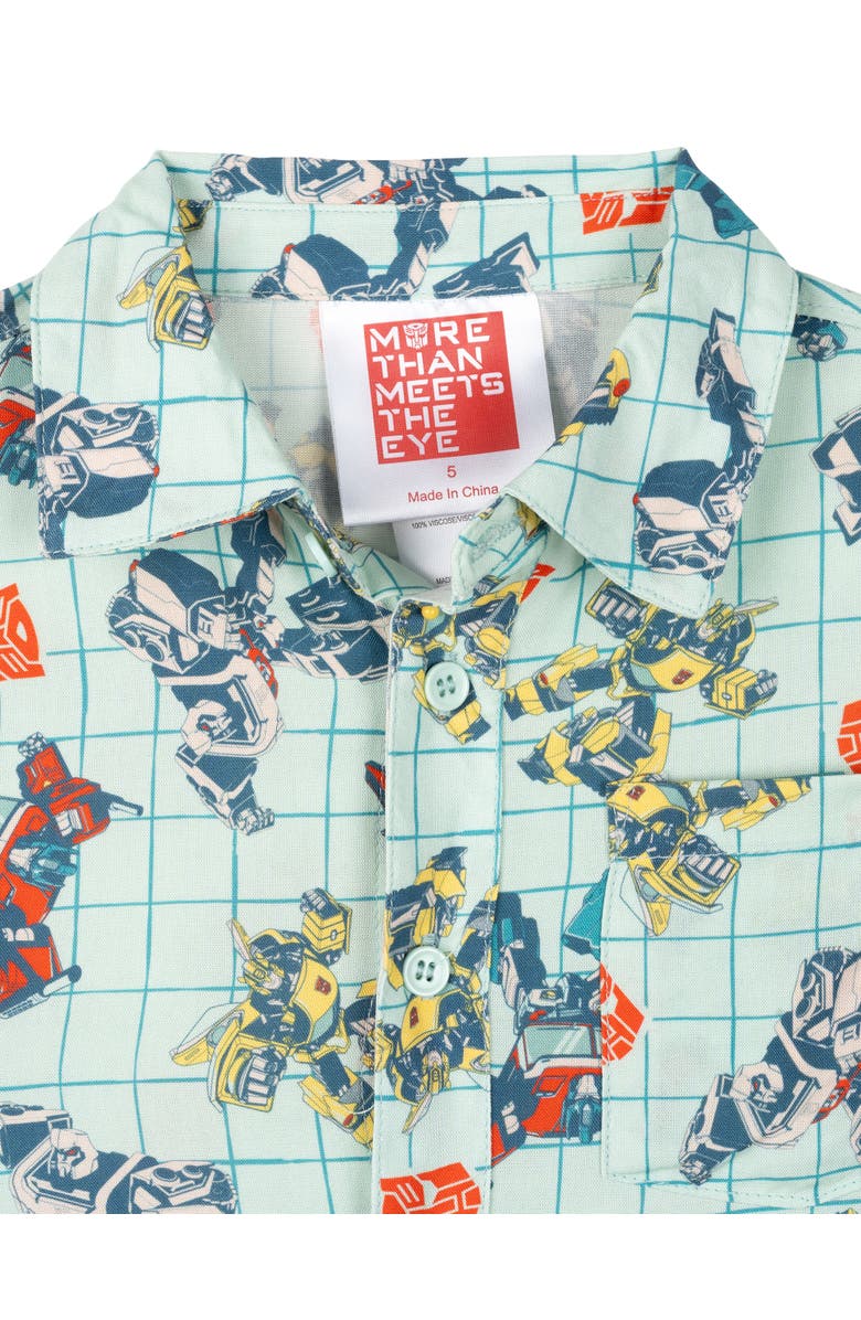 Transformers Short Sleeve Button-Down Shirt, Alternate, color, Transformers Blue