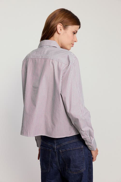 The Shirt By Rochelle Behrens The Long Sleeve Boxy Crop Shirt In Multi