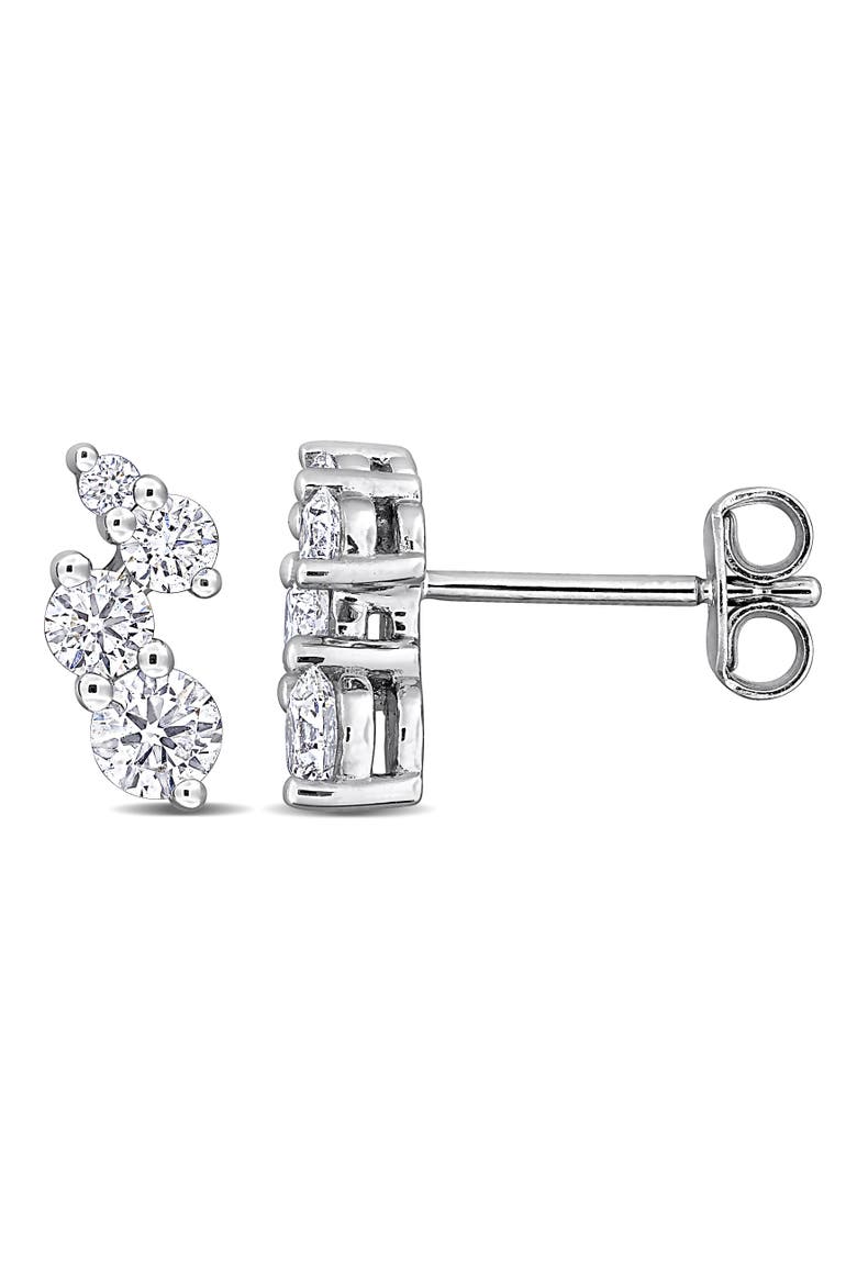 Lab-Grown Diamond Graduated Stud Earrings, Main, color, Sterling Silver