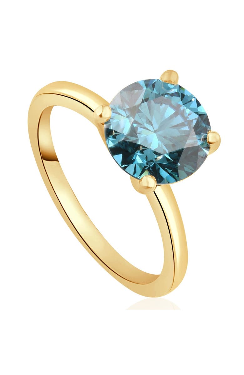 Bliss Diamond 1 1/2Ct Round Blue Diamond Engagement Ring 14k or Gold Lab Grown, Alternate, color, 