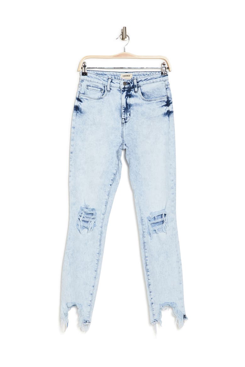 High Line Destroyed Chewed Hem Crop Skinny Jeans, Alternate, color, CALYPSO
