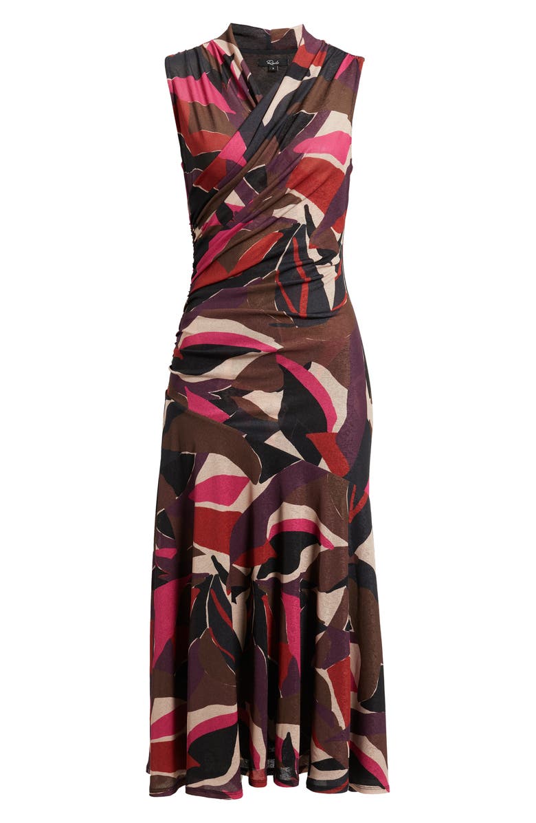 Rails Vanya Abstract Print Faux Wrap Midi Dress, Alternate, color, Paradise