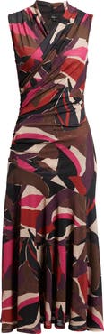 Rails Vanya Abstract Print Faux Wrap Midi Dress