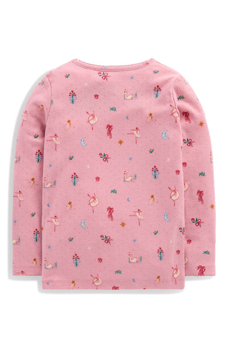 Kids' Long Sleeve Pointelle T-Shirt, Alternate, color, PINK SWAN LAKE