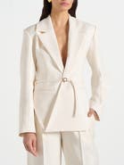 Manière De Voir Yuna Plunge Tailored Blazer With Belt